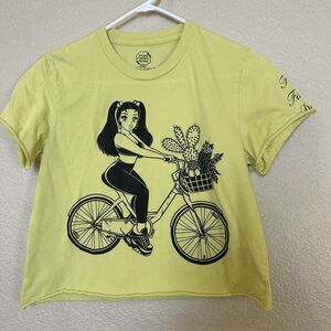 FFD Cactus Rescue T-Shirt Meow Wolf Cropped Bright Yellow Future Fantasy Delight